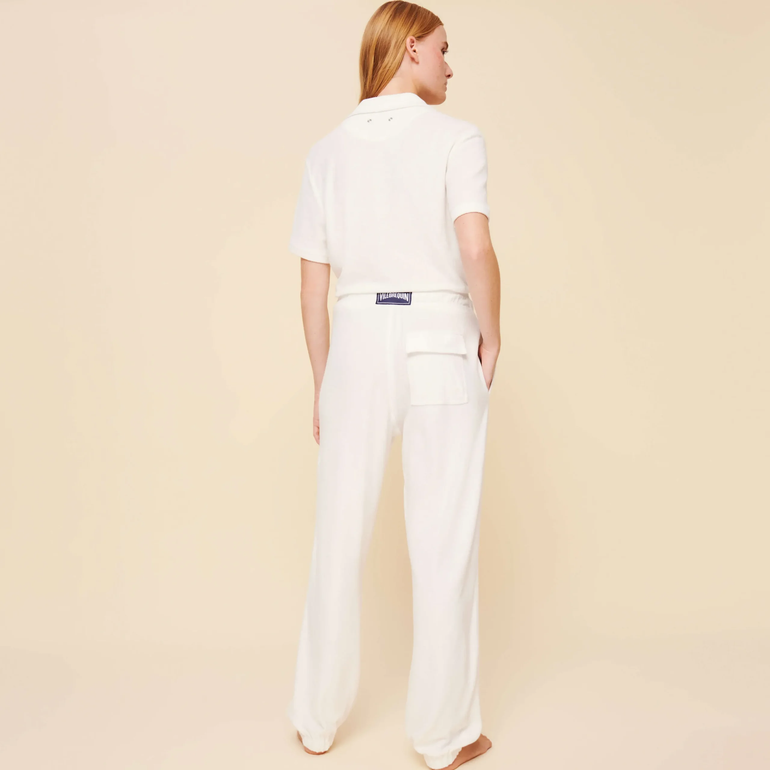 Shop Vilebrequin Unisex Terry Pants Solid Chalk/Beige