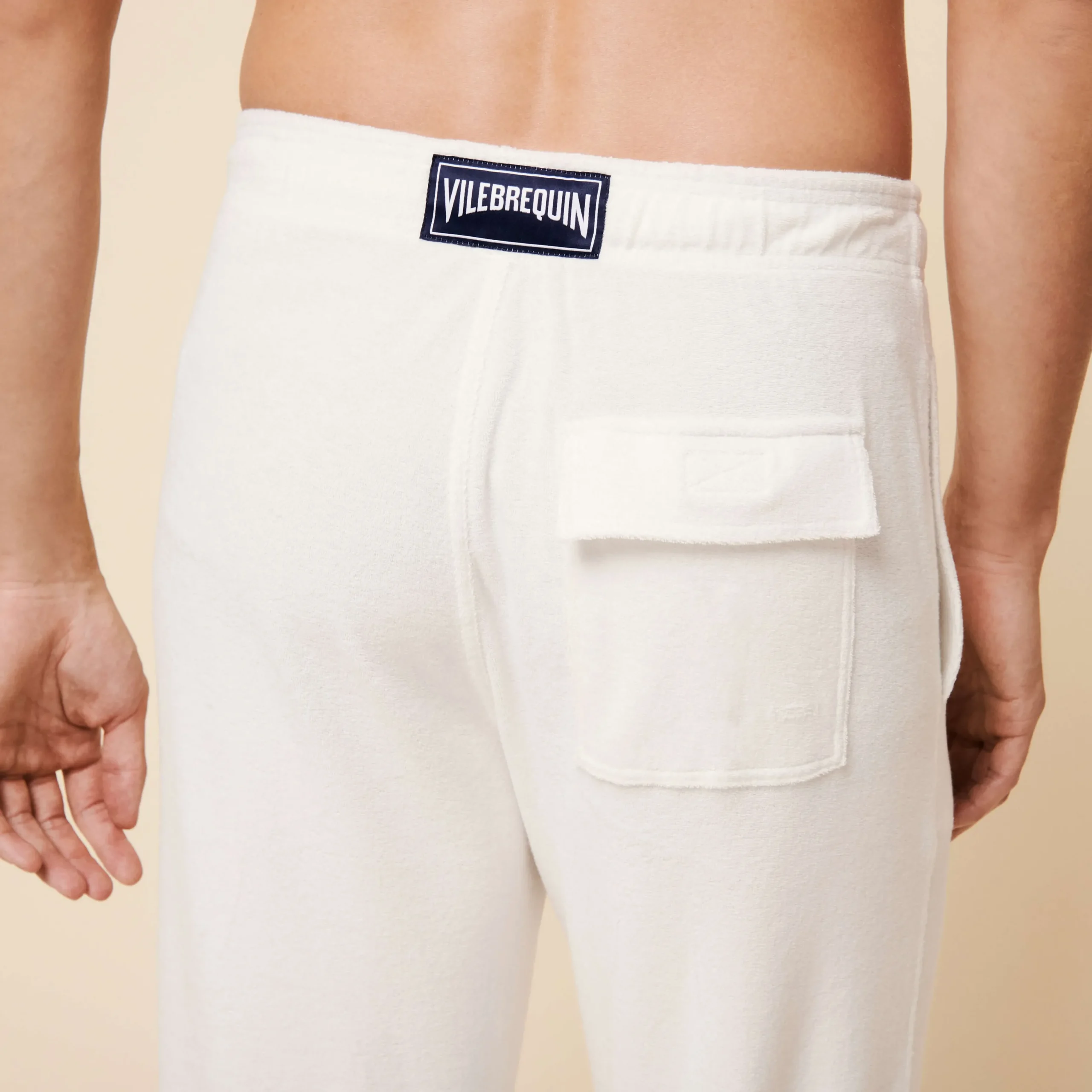 Shop Vilebrequin Unisex Terry Pants Solid Chalk/Beige