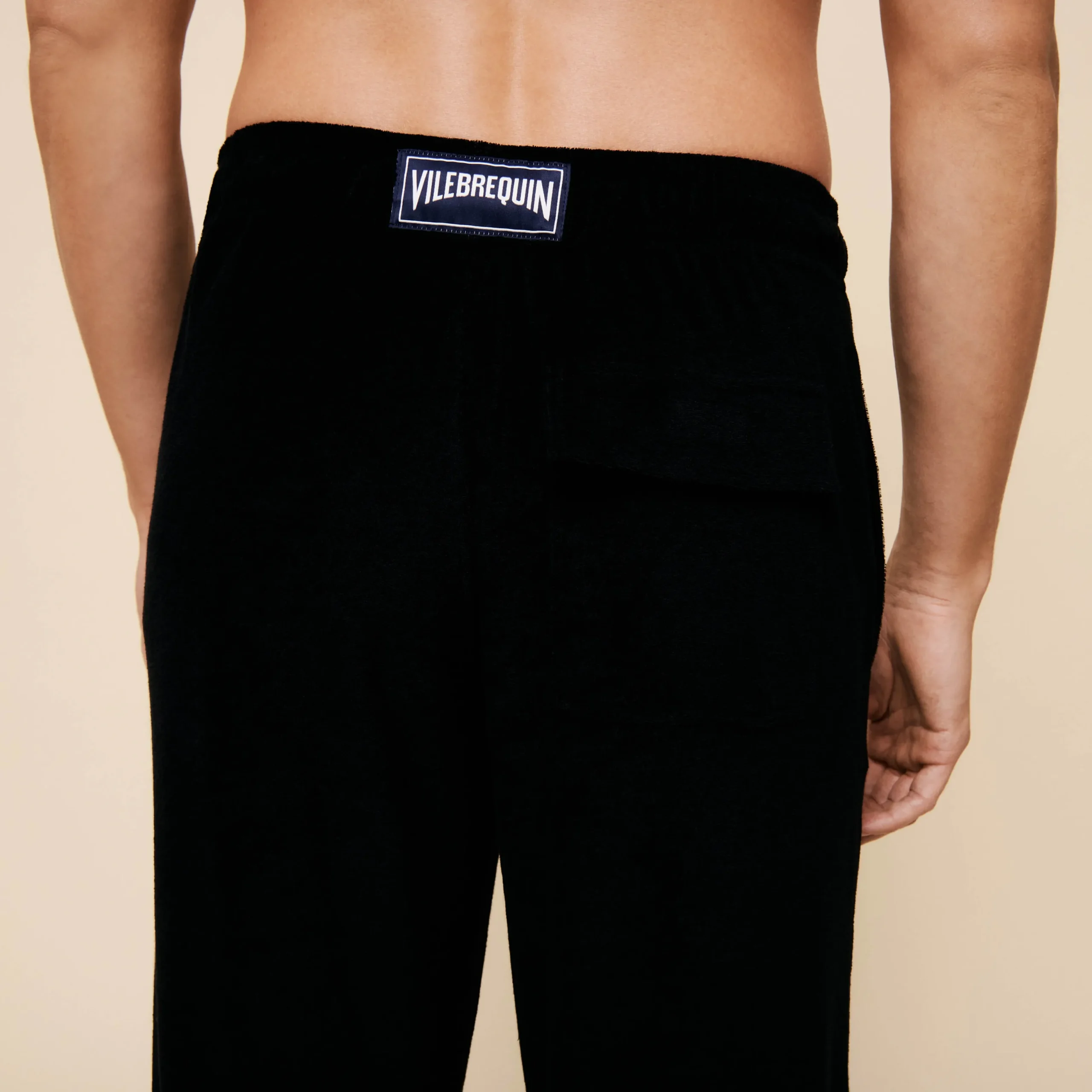 Shop Vilebrequin Unisex Terry Pants Solid Black/Black