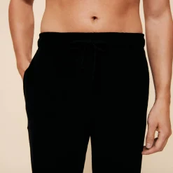 Shop Vilebrequin Unisex Terry Pants Solid Black/Black