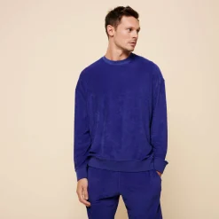 Outlet Vilebrequin Unisex Terry Sweatshirt Solid Purple Blue/Blue