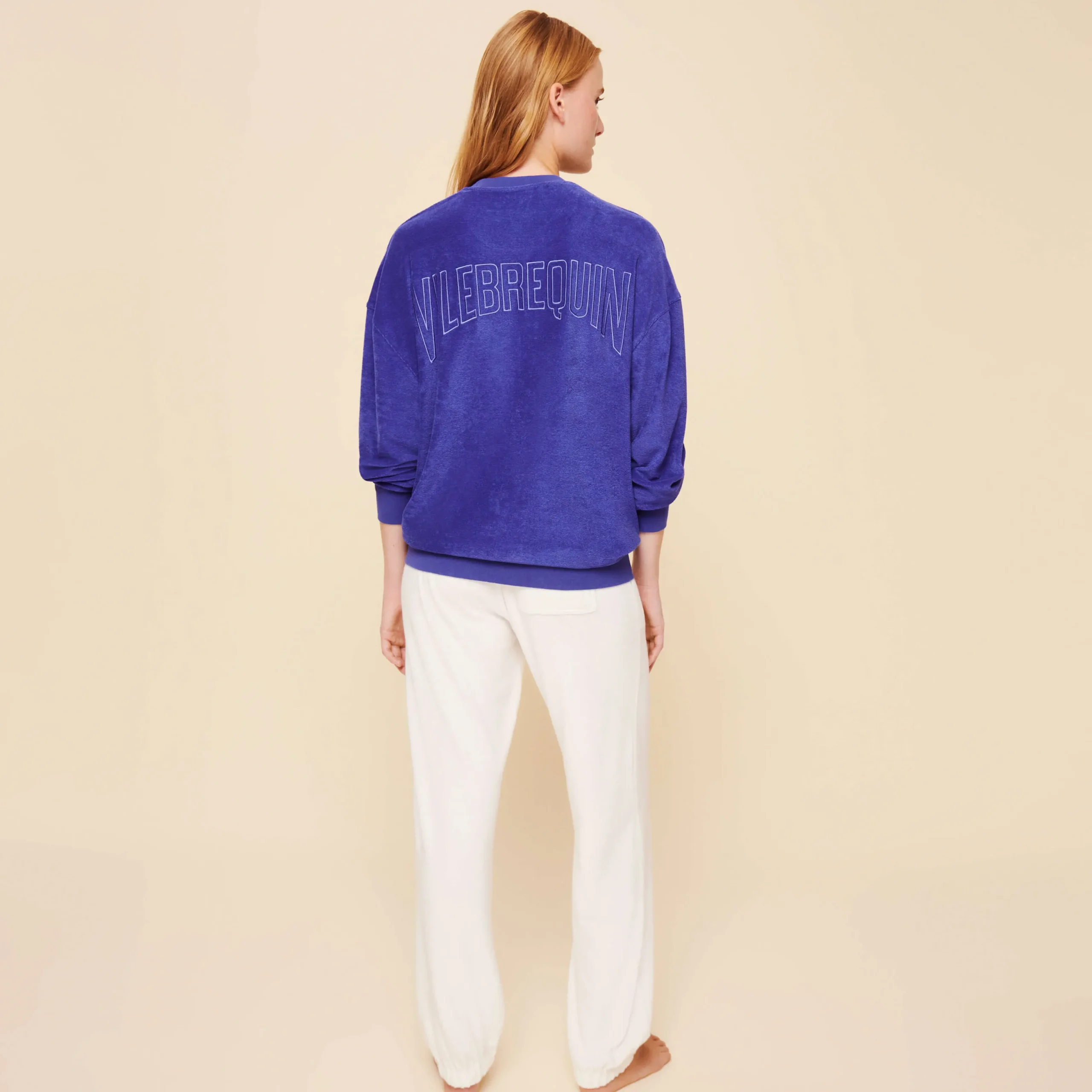 Outlet Vilebrequin Unisex Terry Sweatshirt Solid Purple Blue/Blue
