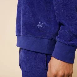Outlet Vilebrequin Unisex Terry Sweatshirt Solid Purple Blue/Blue