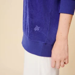 Outlet Vilebrequin Unisex Terry Sweatshirt Solid Purple Blue/Blue