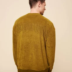 New Vilebrequin Unisex Terry Sweatshirt Solid Bark/Beige