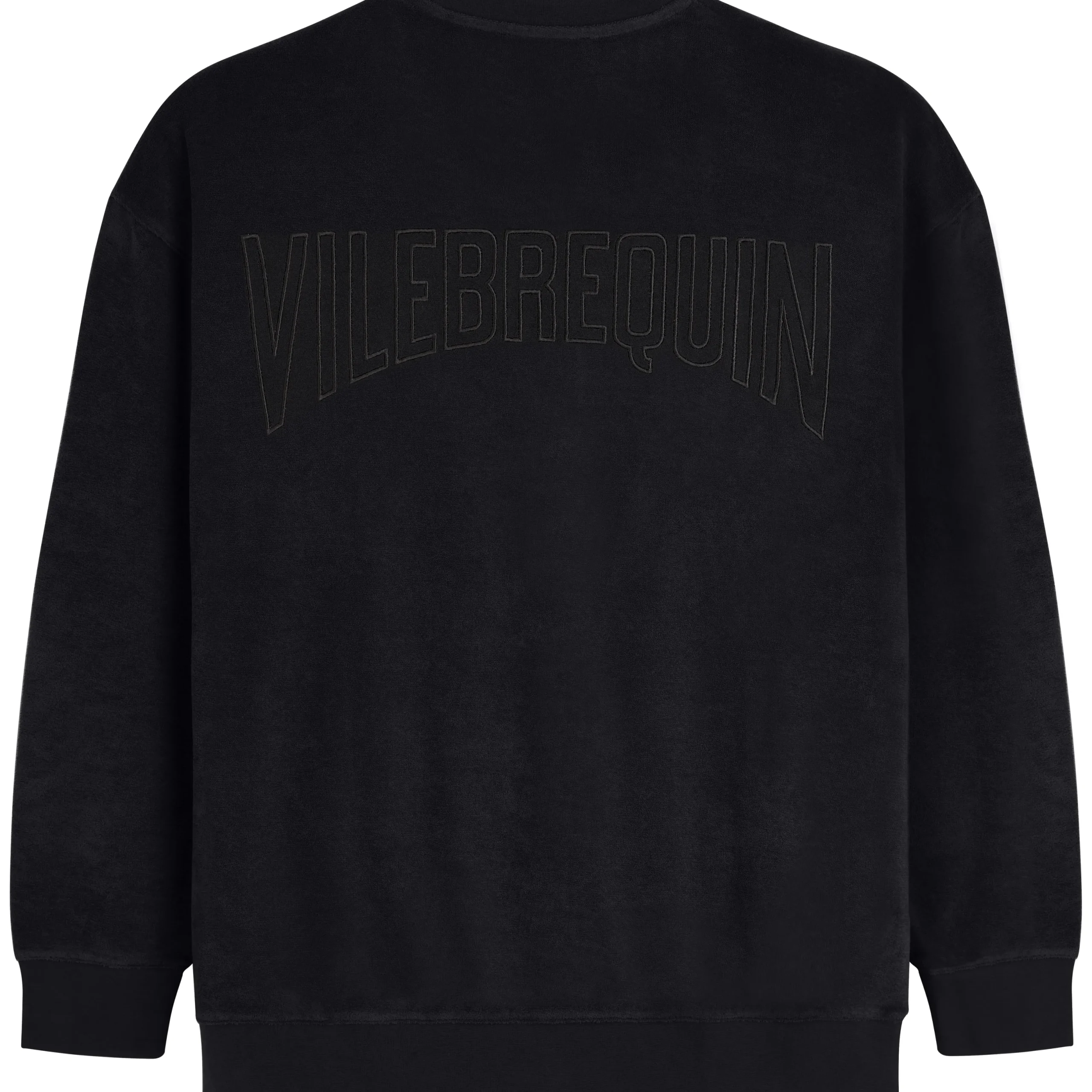 Best Vilebrequin Unisex Terry Sweatshirt Solid Black/Black