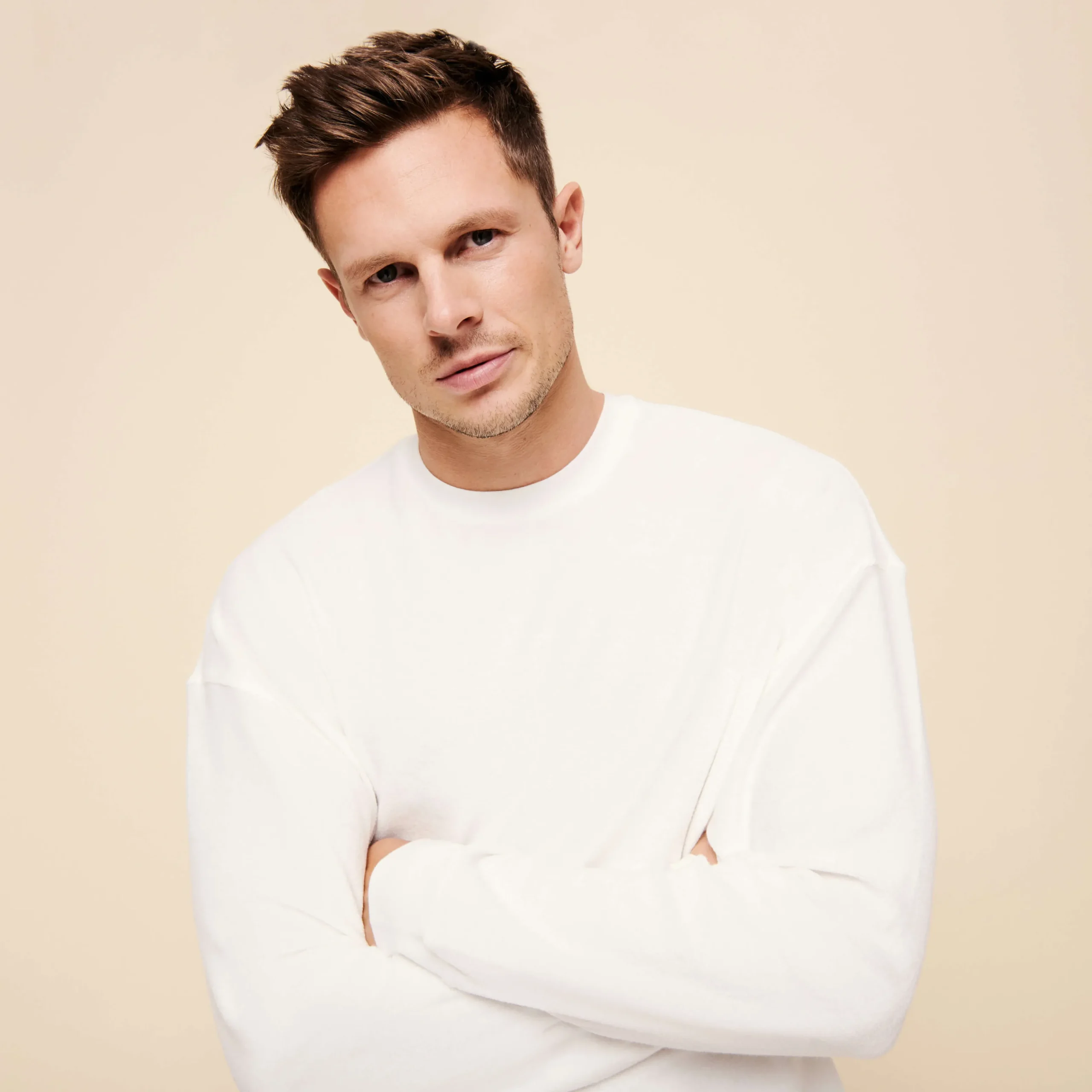 Shop Vilebrequin Unisex Terry Sweatshirt Solid Chalk/Beige