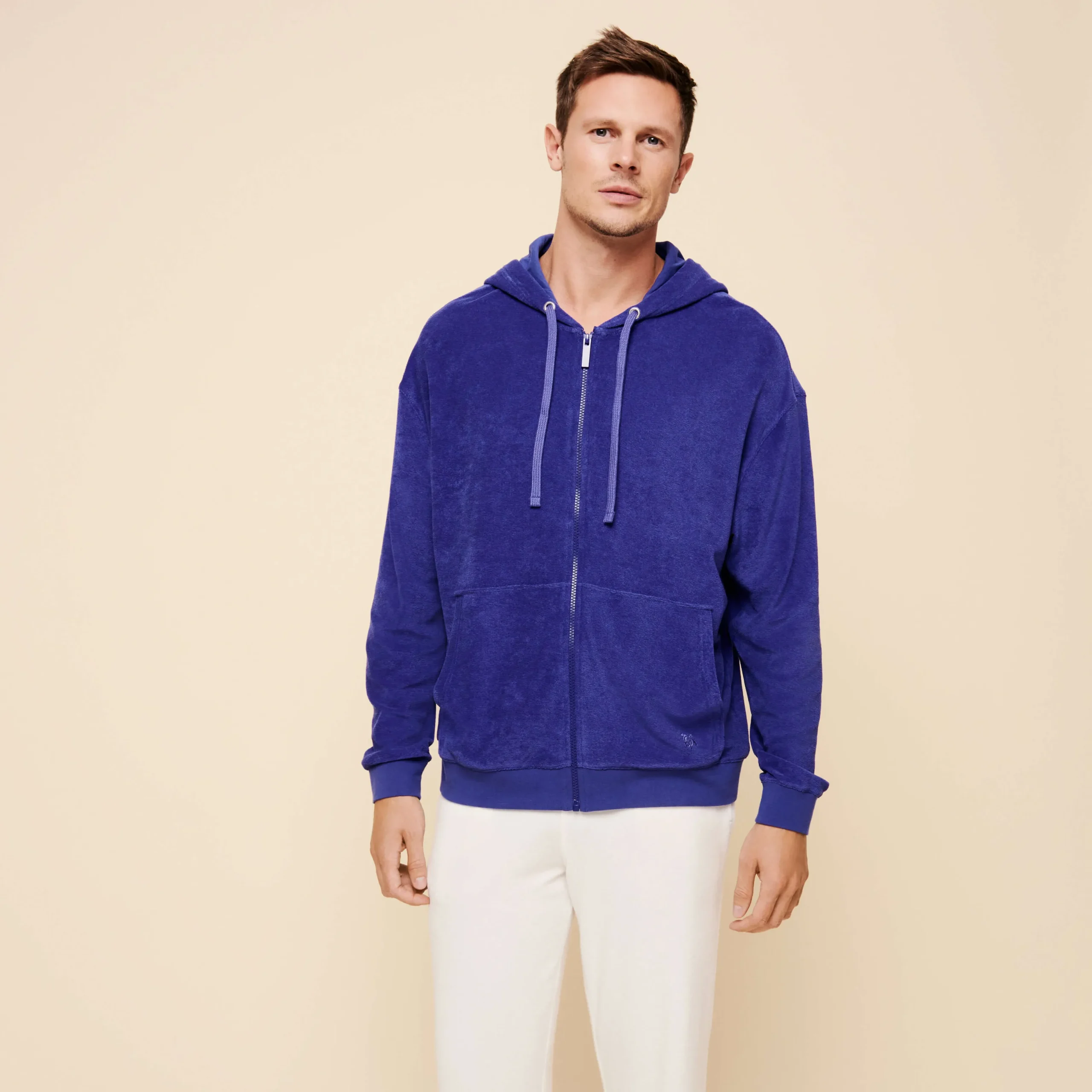 Store Vilebrequin Unisex Terry Sweatshirt Solid Purple Blue/Blue