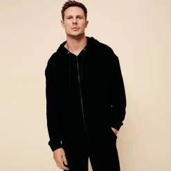 Cheap Vilebrequin Unisex Terry Sweatshirt Solid Black/Black