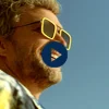 Shop Vilebrequin White Tulipwood Women And Men Sunglasses - Vbq X Shelter Sunflower/Yellow