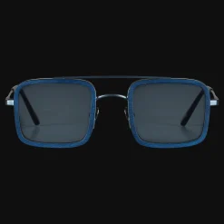 Clearance Vilebrequin White Tulipwood Women And Men Sunglasses - Vbq X Shelter Navy/Blue