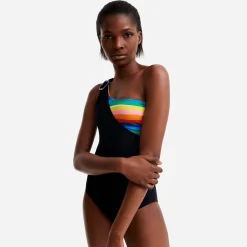 Clearance Vilebrequin Women Asymmetrical One Piece Swimsuit Rainbow Bandeau - X Jcc+ - Limited Edition Multicolor/Multi