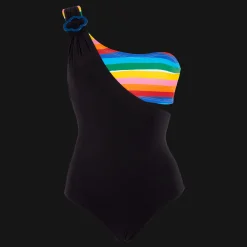 Clearance Vilebrequin Women Asymmetrical One Piece Swimsuit Rainbow Bandeau - X Jcc+ - Limited Edition Multicolor/Multi
