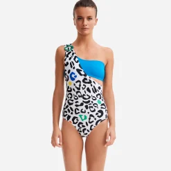 Online Vilebrequin Women Asymmetrical One Piece Swimsuit Leopard Bandeau - X Jcc+ - Limited Edition White/White