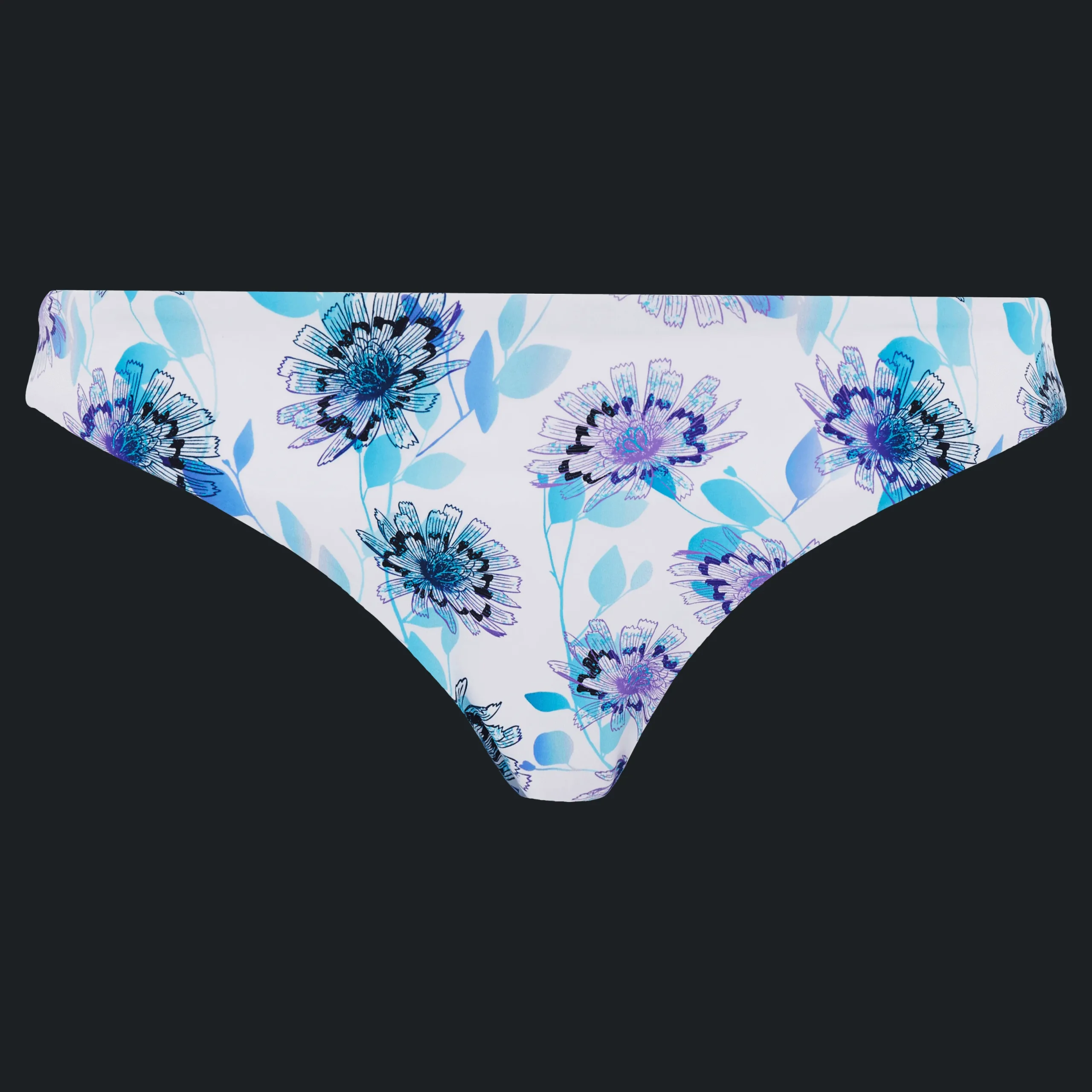 Discount Vilebrequin Women Bikini Bottom Midi Brief Flash Flowers Purple Blue/Blue