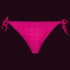 Clearance Vilebrequin Women Bikini Bottom Mini Brief To Be Tied Plumetis Crimson Purple/Red