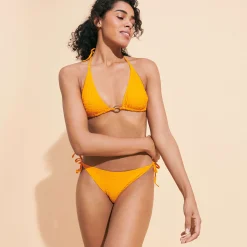 Hot Vilebrequin Women Bikini Bottom Mini Brief To Be Tied Plumetis Carrot/Orange
