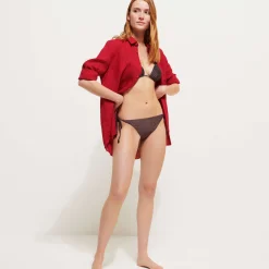 Hot Vilebrequin Women Bikini Bottom To Be Tied Changeant Shiny Burgundy/Red