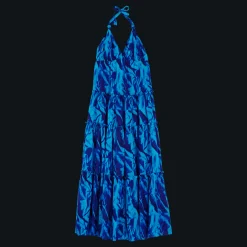 Outlet Vilebrequin Women Cotton Long Backless Dress Les Draps Froisses Neptune Blue/Blue