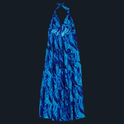 Outlet Vilebrequin Women Cotton Long Backless Dress Les Draps Froisses Neptune Blue/Blue