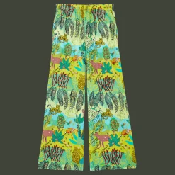Cheap Vilebrequin Women Cotton Pants Jungle Rousseau Ginger/Green