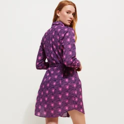 Store Vilebrequin Women Cotton Shirt Dress Hypno Shell Navy/Blue
