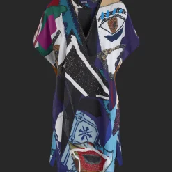 Shop Vilebrequin Women Cotton Voile Maxi Dress Envoutement - X Deux Femmes Noires Purple Blue/Blue