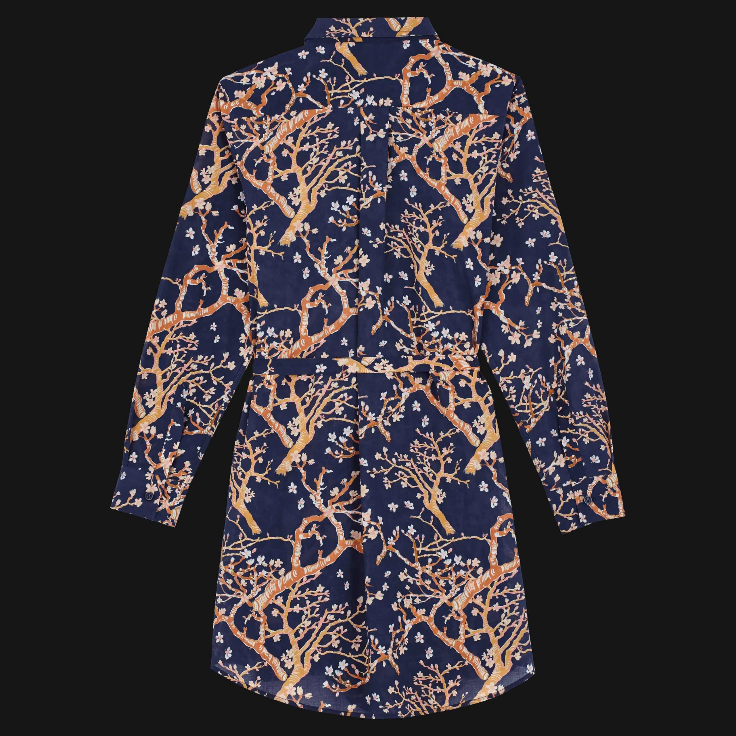 Hot Vilebrequin Women Cotton Voile Shirt Dress Sweet Blossom Navy/Blue