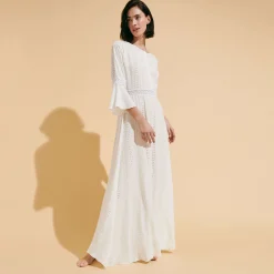 Best Sale Vilebrequin Women Dress Broderie Anglaise Chalk/Beige