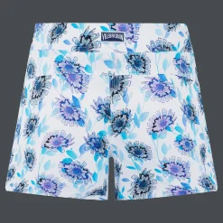 Online Vilebrequin Women Flatbelt Swim Short Flash Flowers Purple Blue/Blue