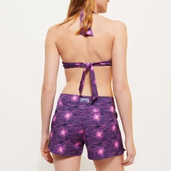 Fashion Vilebrequin Women Flatbelt Swim Short Hypno Shell Navy/Blue