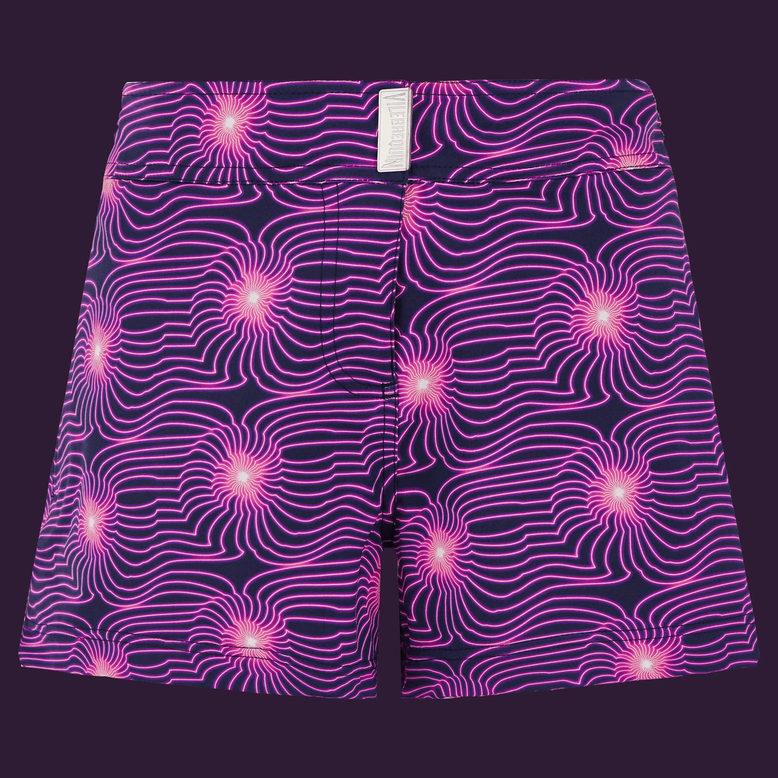 Fashion Vilebrequin Women Flatbelt Swim Short Hypno Shell Navy/Blue