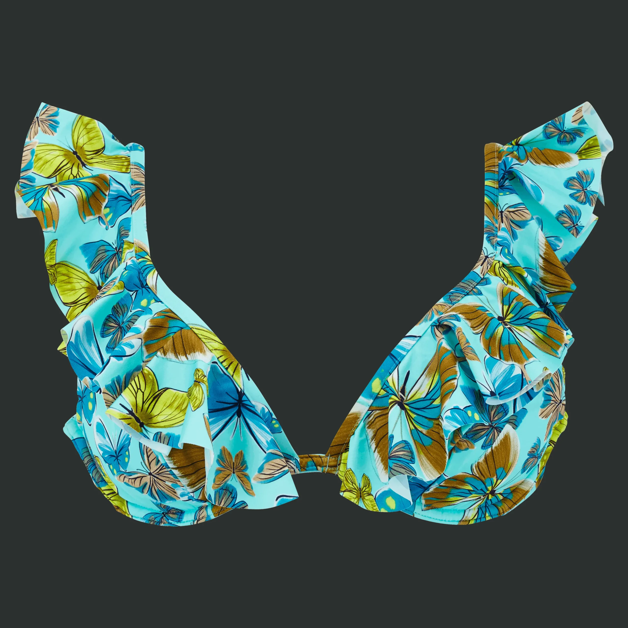 Shop Vilebrequin Women Halter Bikini Top Butterflies Lagoon/Blue