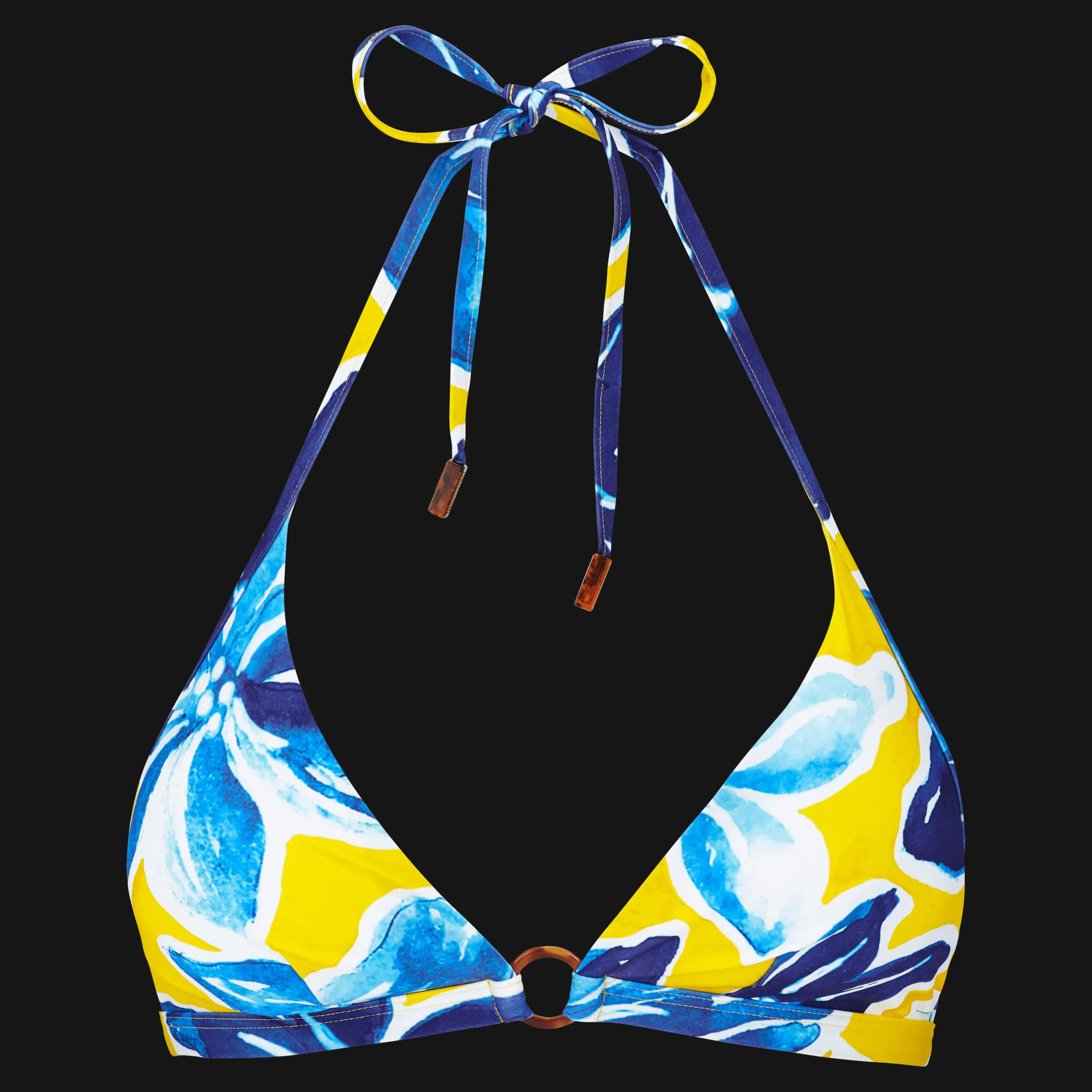 Clearance Vilebrequin Women Halter Bikini Top Raiatea Sun/Yellow