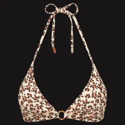 Store Vilebrequin Women Halter Bikini Top Turtles Leopard Straw/Yellow