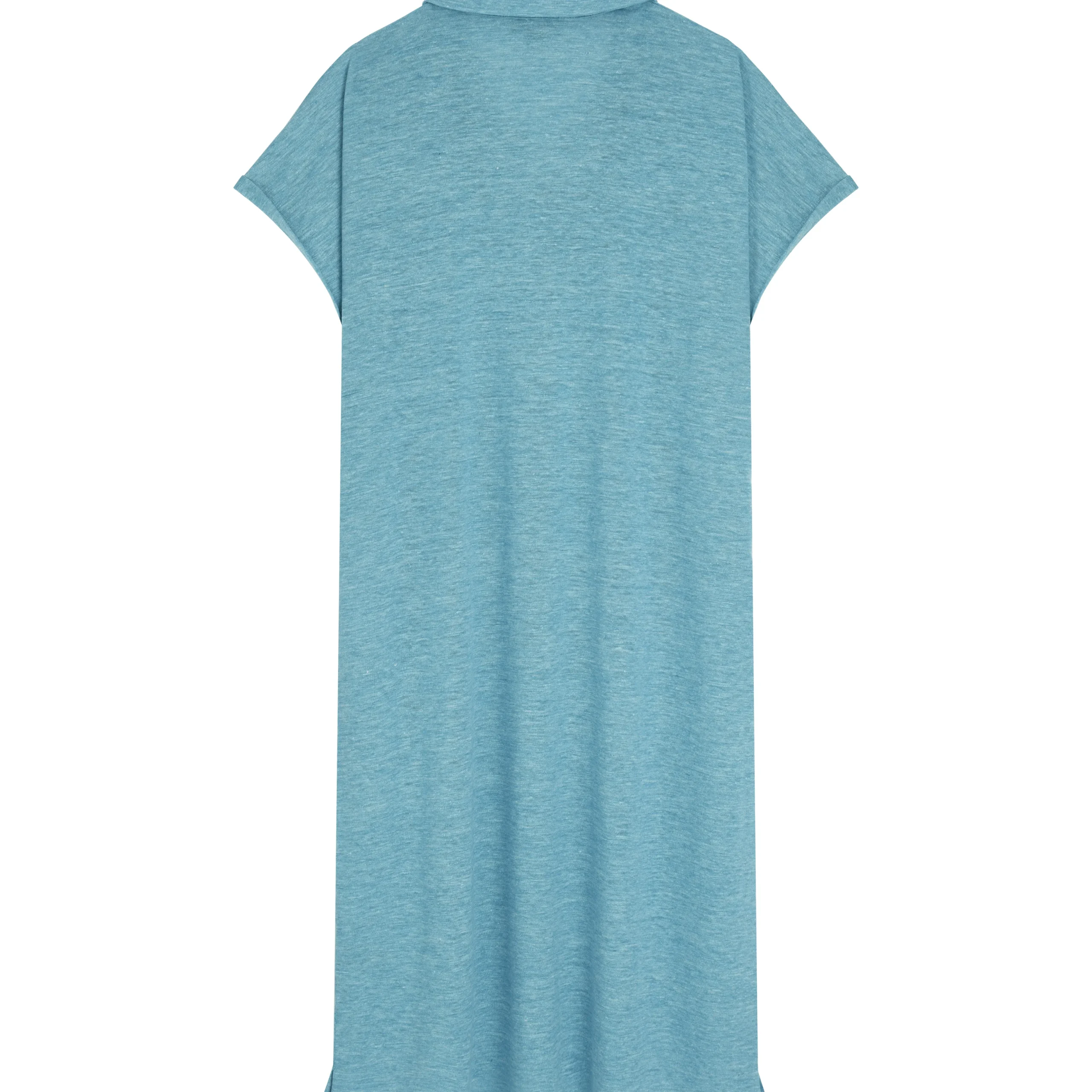 Outlet Vilebrequin Women Linen Long Polo Dress Solid Heather Azure/Blue