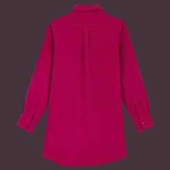Best Sale Vilebrequin Women Linen Shirt Dress Solid Crimson Purple/Red