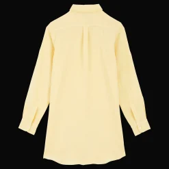Sale Vilebrequin Women Linen Shirt Dress Solid Straw/Yellow