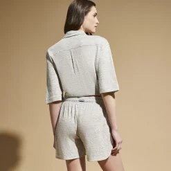 Outlet Vilebrequin Women Linen Shorty Solid Lihght Gray Heather/Grey
