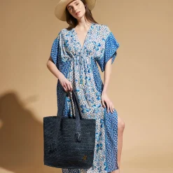 Best Sale Vilebrequin Women Long Kaftan Iris Lace- X Poupette St Barth Azure/Blue