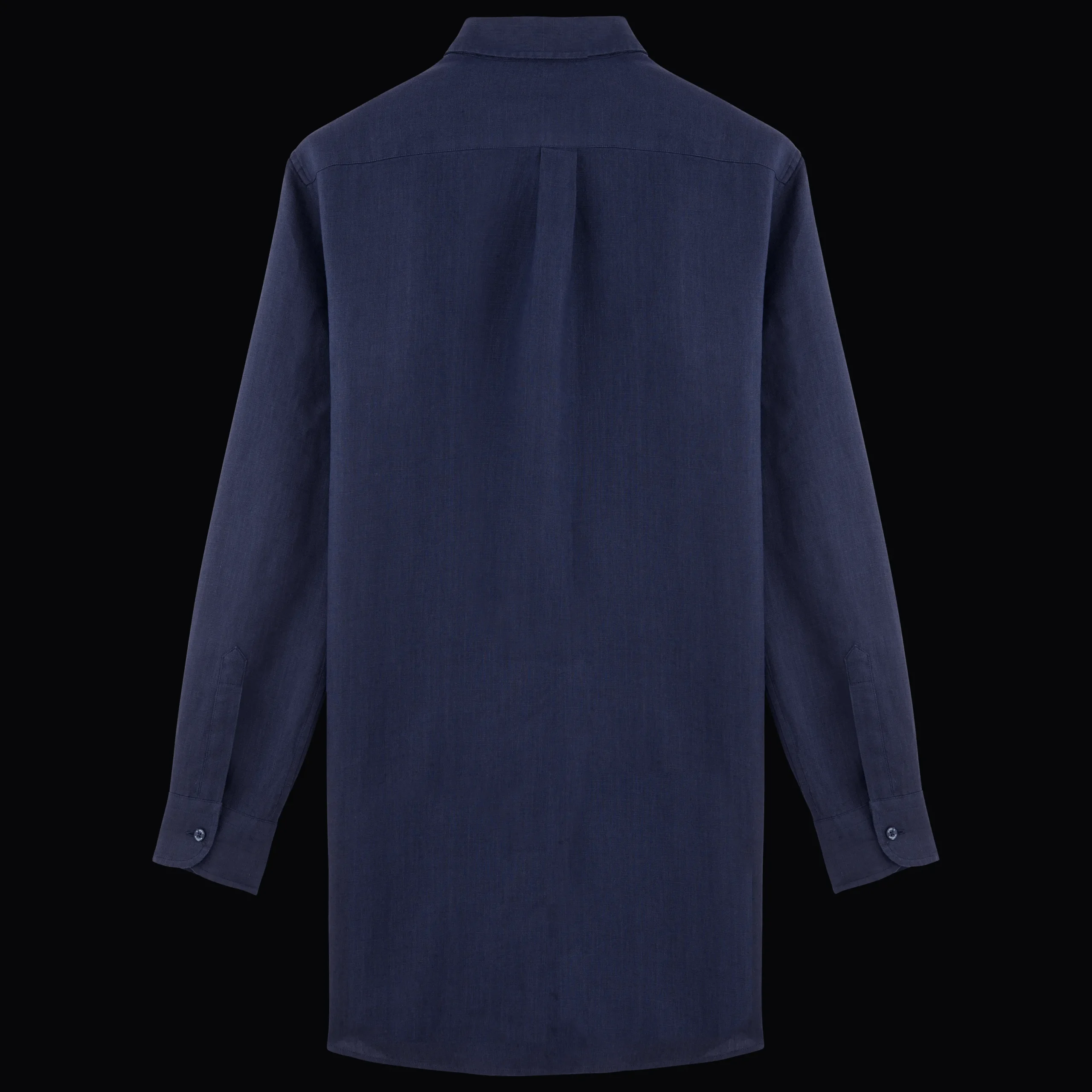 Clearance Vilebrequin Women Long Linen Shirt Solid Navy/Blue