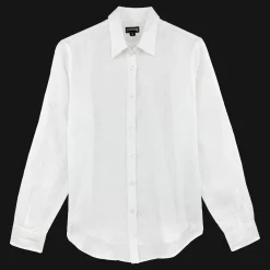 Cheap Vilebrequin Women Long Sleeves Linen Shirt Solid White/White