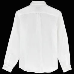 Cheap Vilebrequin Women Long Sleeves Linen Shirt Solid White/White