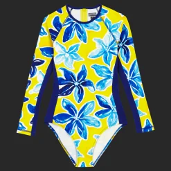 Online Vilebrequin Women Long Sleeves One-Piece Rashguard Raiatea Sun/Yellow