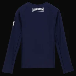 Sale Vilebrequin Women Long Sleeves Zipper Rashguard Solid Navy/Blue