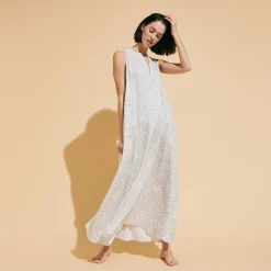 Store Vilebrequin Women Long Tencel Cover-Up Beach Dress Dentelles White/White