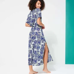 Sale Vilebrequin Women Maxi Dress Hidden Fishes - X Poupette St Barth Purple Blue/Blue