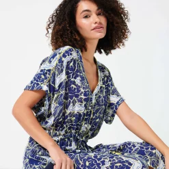 Sale Vilebrequin Women Maxi Dress Hidden Fishes - X Poupette St Barth Purple Blue/Blue