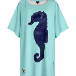 Best Sale Vilebrequin Women Maxi Viscose Dress Seahorse - X Patrizia Gucci Lagoon/Blue