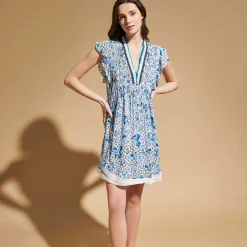 Hot Vilebrequin Women Mini Dress Iris Lace- X Poupette St Barth Azure/Blue